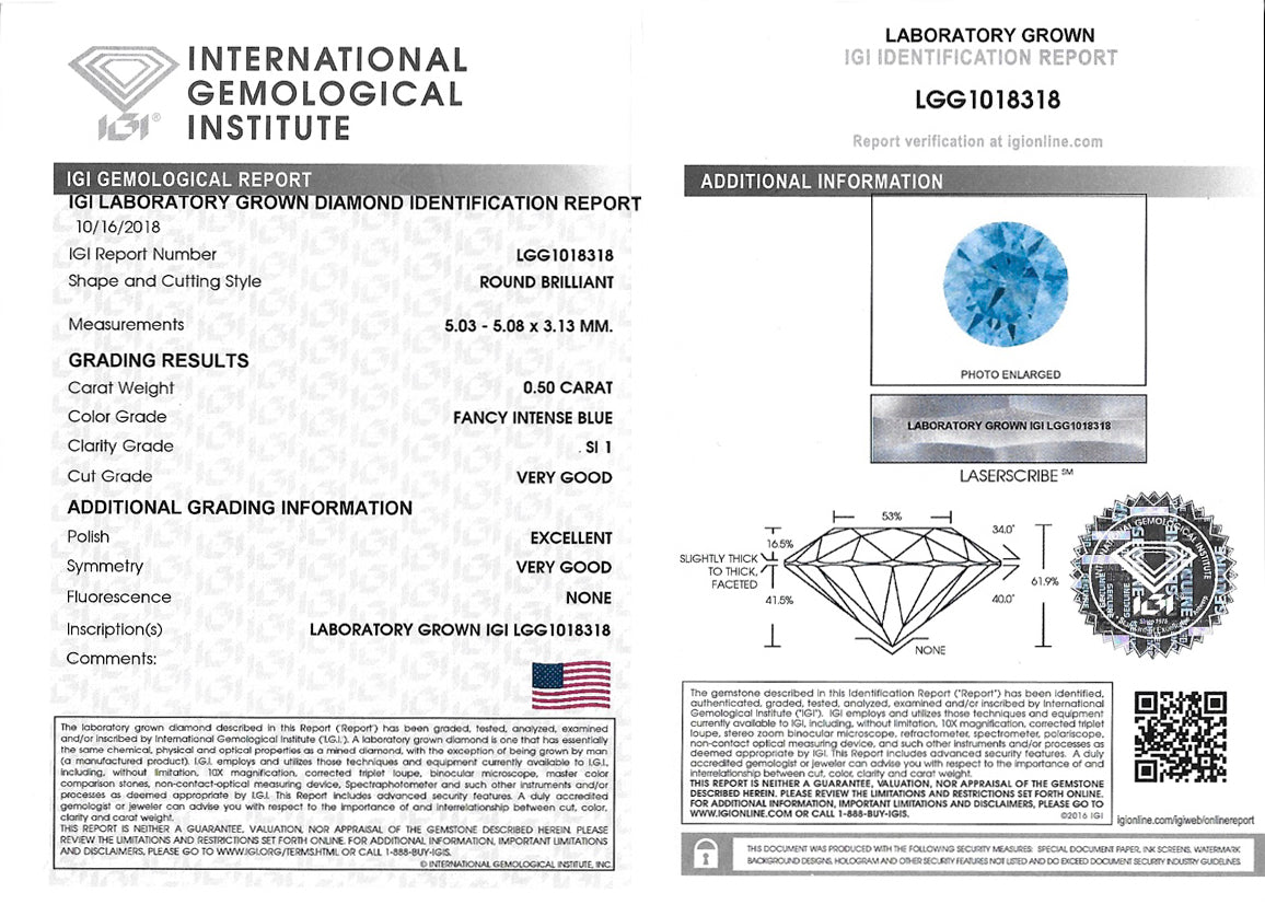 Fancy Intense Blue Ring (0.50ct Fancy Intense Blue SI1)