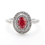 Load image to gallery viewer, Fancy Intense Orangy Pink Ring (0.73ct Fancy Intense Orangy Pink VVS2 Oval)
