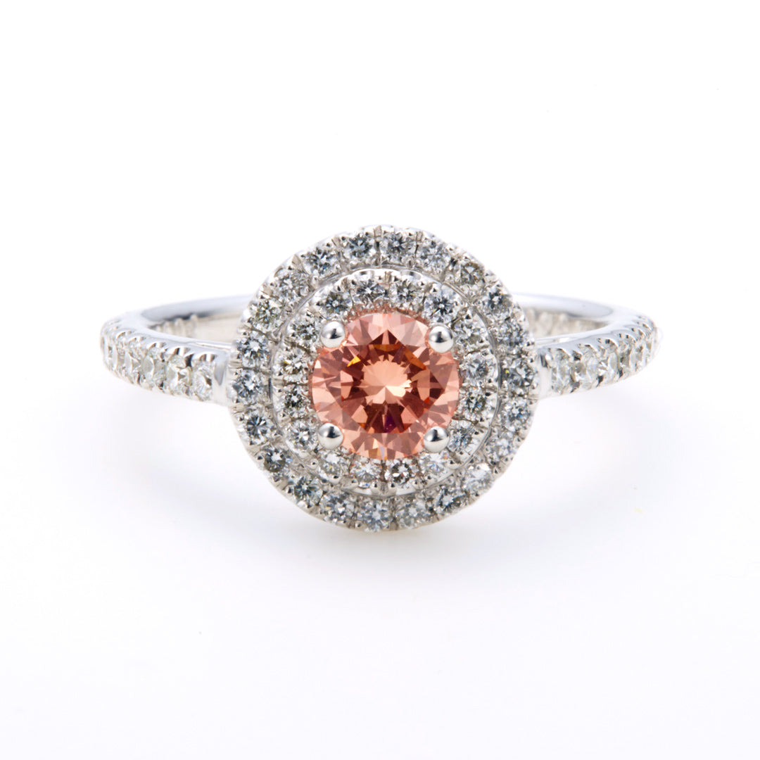 Fancy Intense Pinkish Orange Ring (0.41ct Fancy Intense Pinkish Orange SI1)