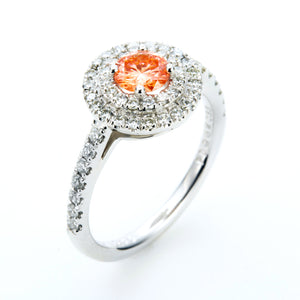 Fancy Intense Pinkish Orange Ring (0.41ct Fancy Intense Pinkish Orange SI1)