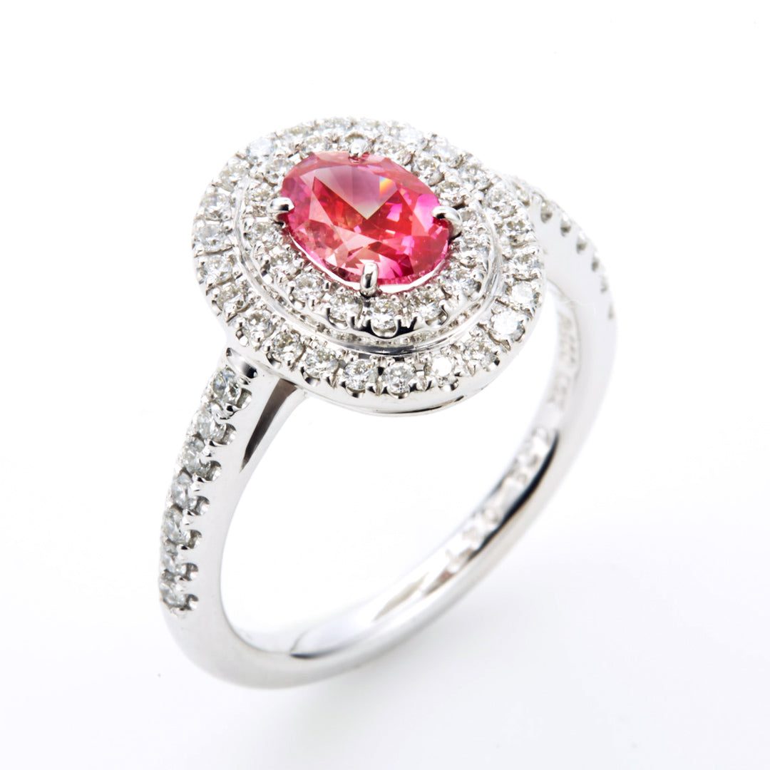 Fancy Intense Orangy Pink Ring (0.73ct Fancy Intense Orangy Pink VVS2 Oval)